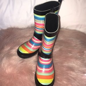 Little Girl Striped Rainboots